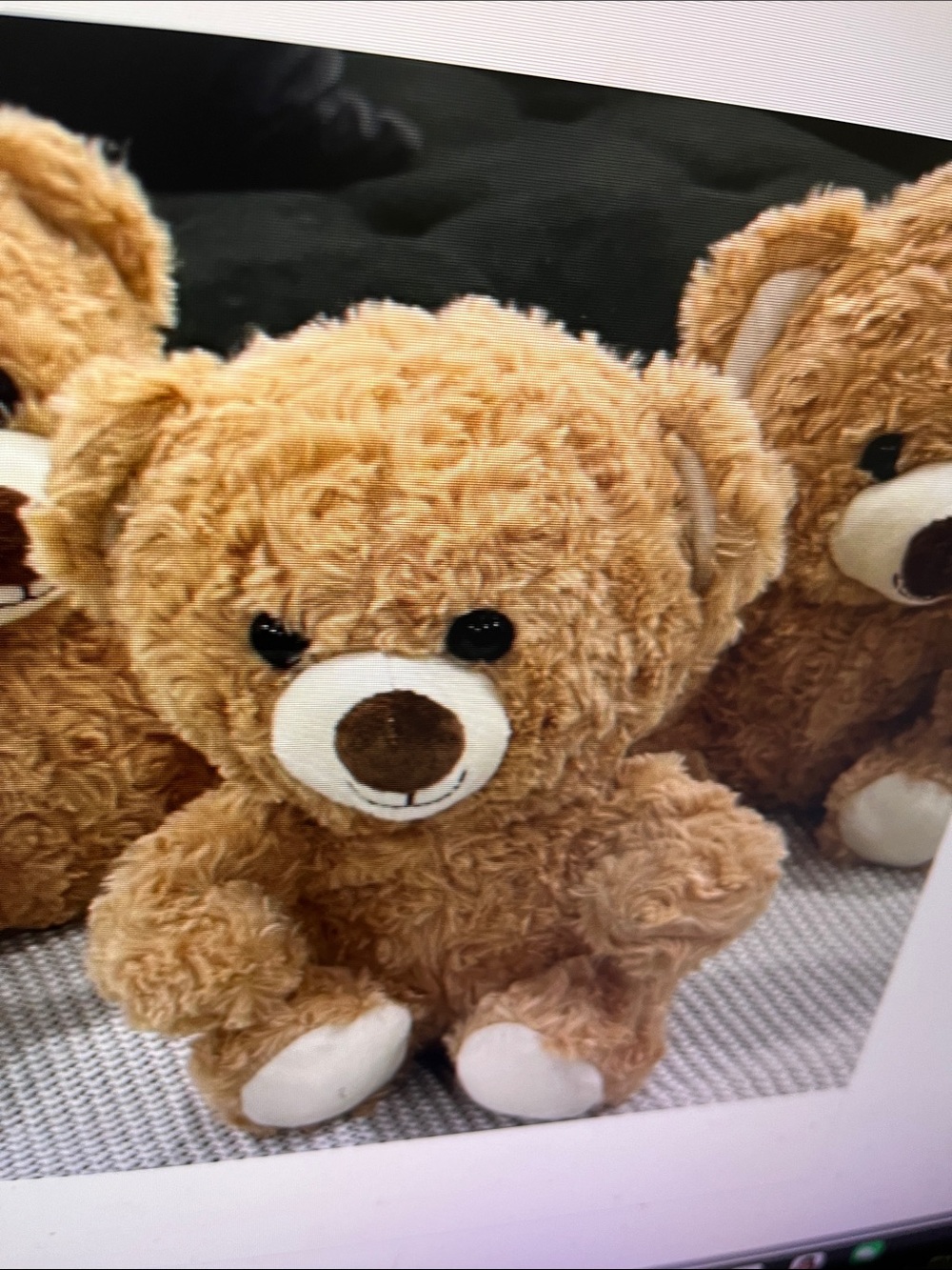 Amuse Society Light Brown Curly Plush Teddy Bear Stuffed Animal
